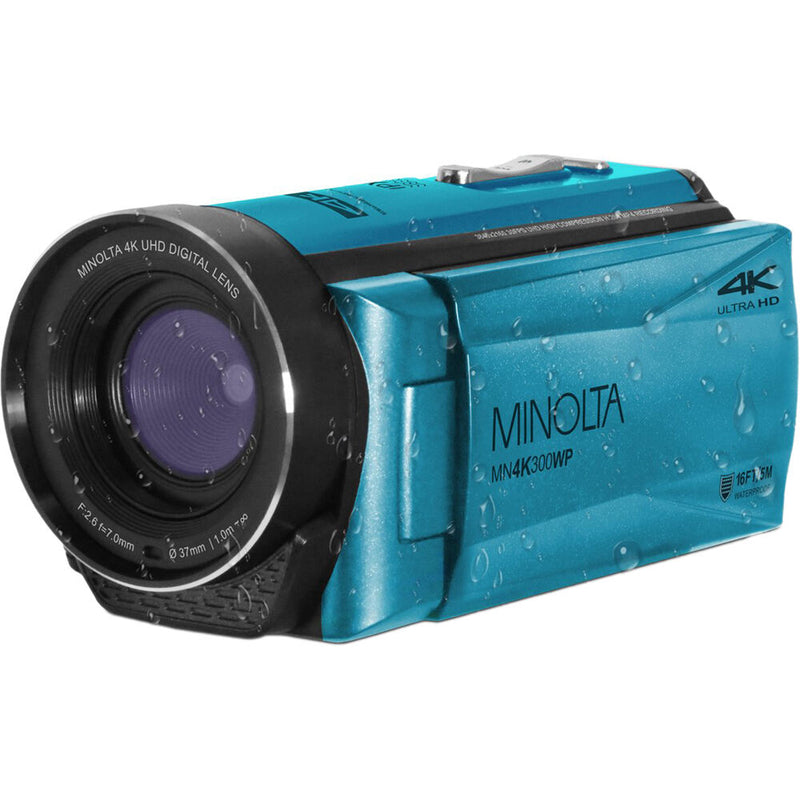 Minolta MN4K300WP UHD 4K Waterproof Camera (Blue)