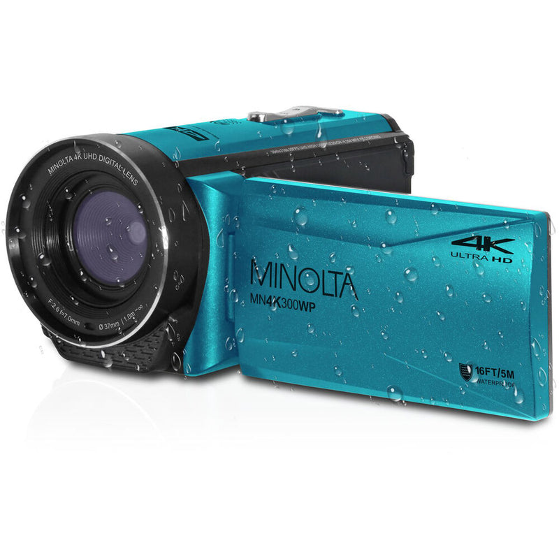 Minolta MN4K300WP UHD 4K Waterproof Camera (Blue)