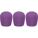 WindTech 900 Series Windscreens for 1-5/8" Diameter Microphones (3 Pack, Purple)