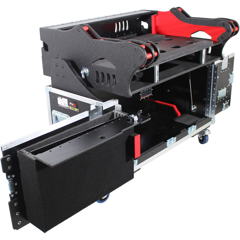 ProX ZCASE Flip-Ready Hydraulic Lift Console Case with 2 RU Rack for Allen and Heath Avantis