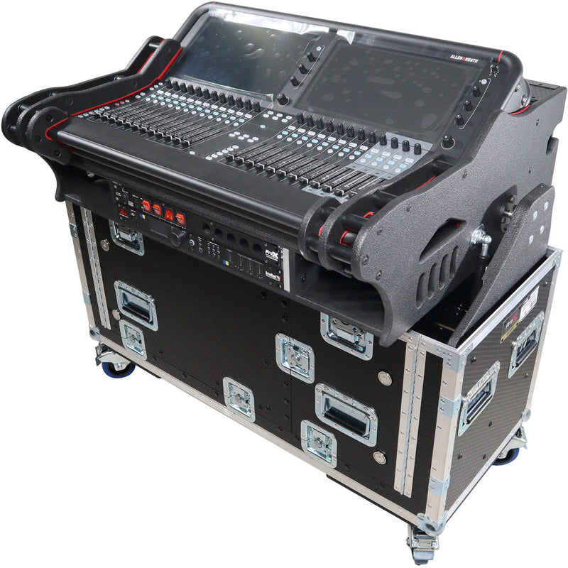 ProX ZCASE Flip-Ready Hydraulic Lift Console Case with 2 RU Rack for Allen and Heath Avantis