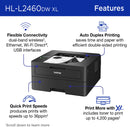 Brother HL-L2460DW XL Compact Monochrome Laser Printer (2-Pack Toner Kit, 4200 Pages)