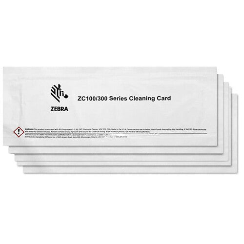 Zebra Cleaning Card Kit for ZC100 and ZC300 (5 Cards)