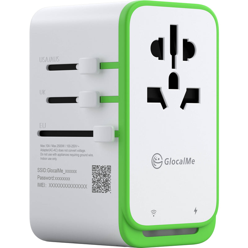 GlocalMe RoamPlug Universal Travel Adapter & Portable Wi-Fi Hotspot