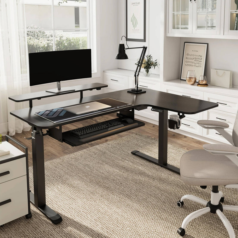 Eureka L-Shaped Standing Desk (Right, Black)