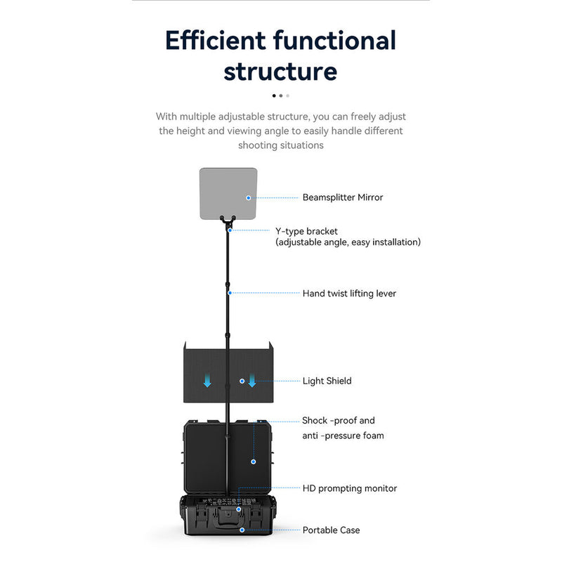 Desview Portable HDMI/SDI Teleprompter with High-Bright Monitor (19")