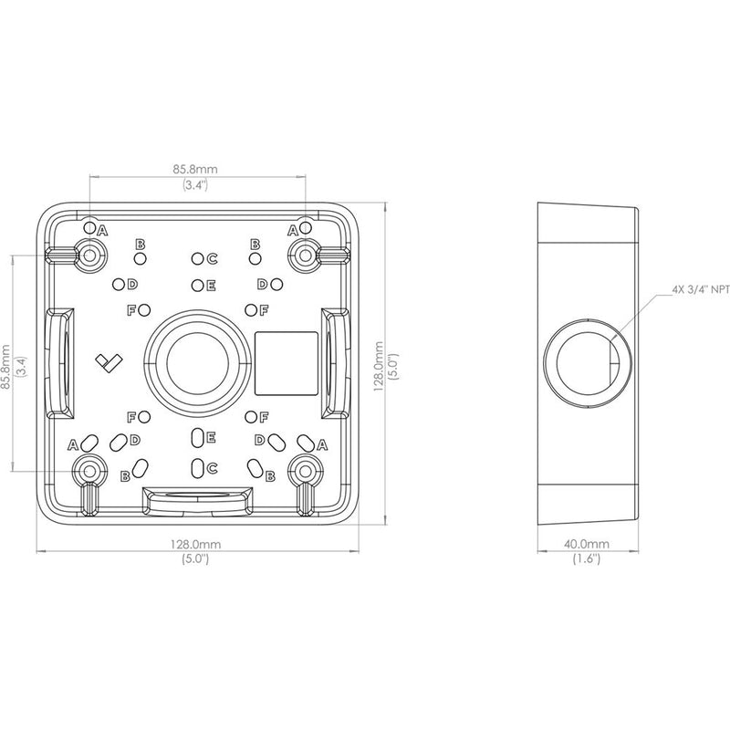 Verkada Square Junction Box Mount