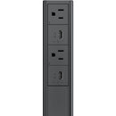 Wiremold Products 36" Dash Power Tower 2 Outlet/2 USB A/C - 15A (Graphite)