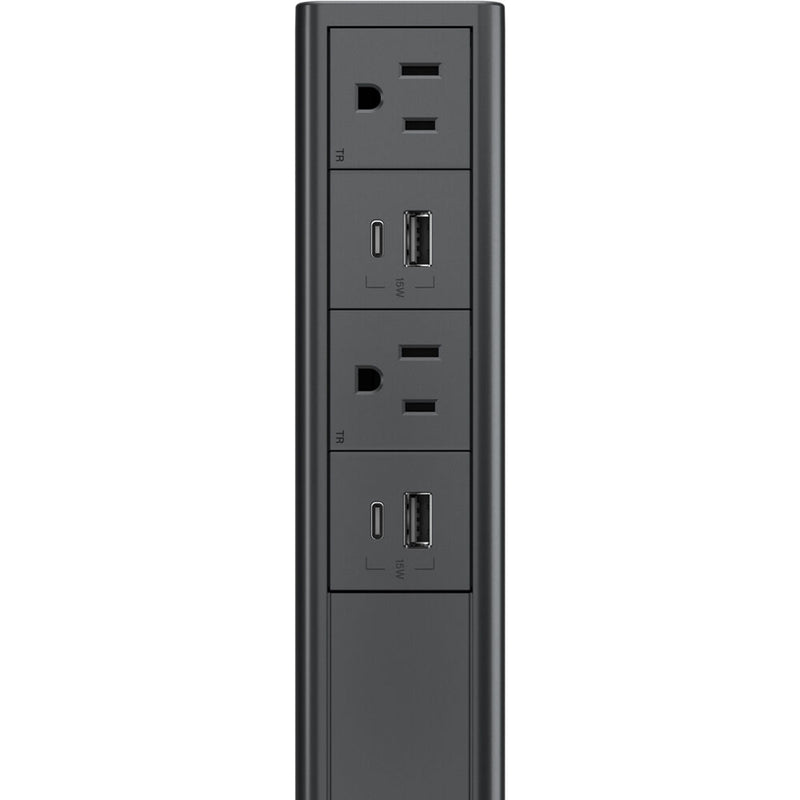 Wiremold Products 36" Dash Power Tower 2 Outlet/2 USB A/C - 15A (Graphite)