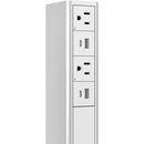 Wiremold Products 36" Dash Power Tower 2 Outlet/2 USB A/C - 15A (White)