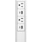 Wiremold Products 36" Dash Power Tower 2 Outlet/2 USB A/C - 15A (White)