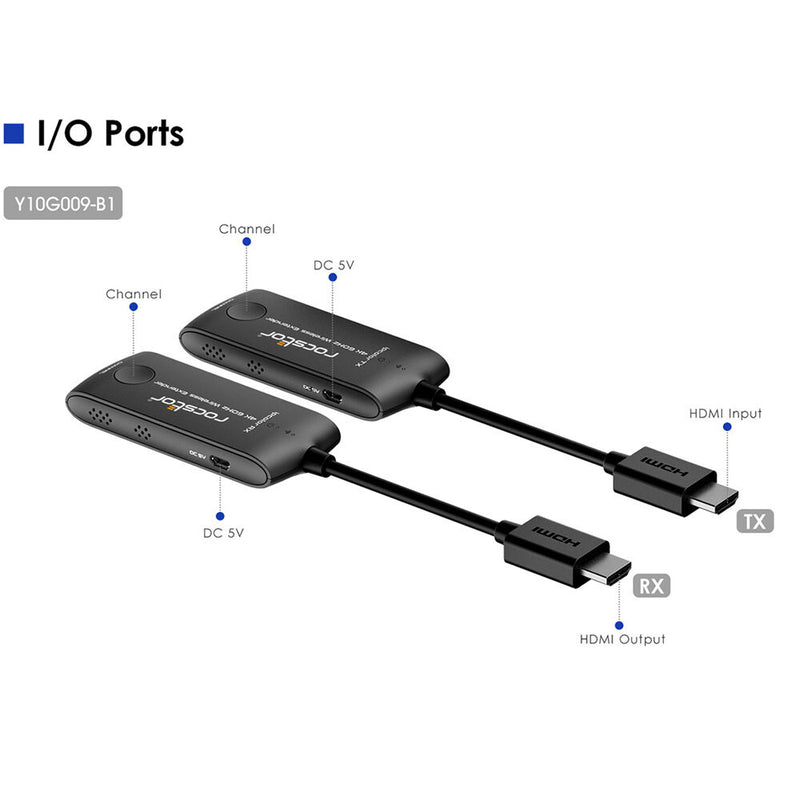 Rocstor TrueReach 4K60 HDMI Compact Wireless Extender Kit (65')