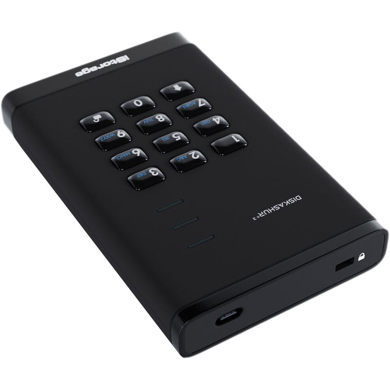 Istorage 1TB diskAshur3 USB 3.2 Gen 1 Encrypted Portable Hard Drive (Black)