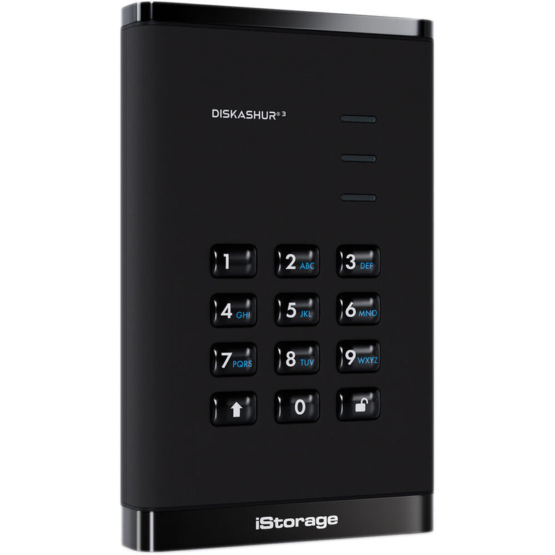 Istorage 4TB diskAshur3 USB 3.2 Gen 1 Encrypted Portable Hard Drive (Black)