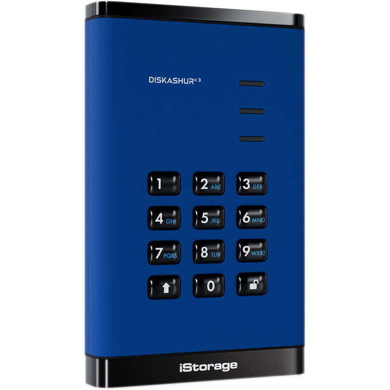 Istorage 2TB diskAshur3 USB 3.2 Gen 1 Encrypted Portable Hard Drive (Blue)