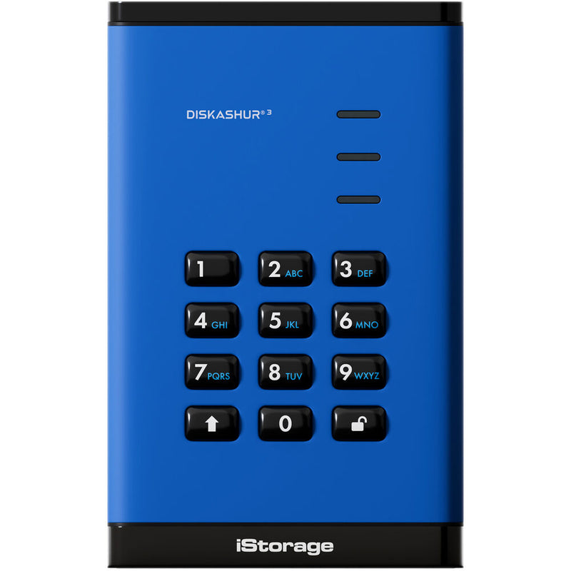 Istorage 2TB diskAshur3 USB 3.2 Gen 1 Encrypted Portable Hard Drive (Blue)