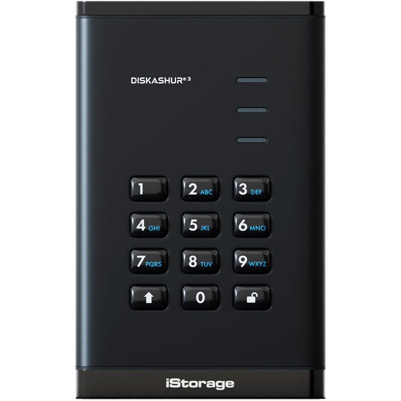 Istorage 500GB diskAshur3 USB 3.2 Gen 1 Encrypted Portable Hard Drive (Black)