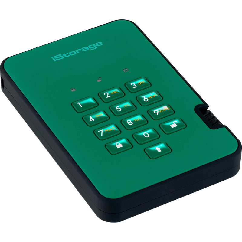 Istorage 512GB diskAshur3 USB 3.2 Gen 1 Encrypted Portable SSD (Green)