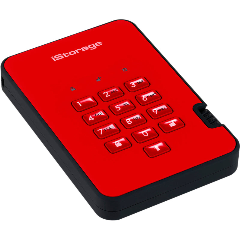 Istorage 512GB diskAshur3 USB 3.2 Gen 1 Encrypted Portable SSD (Red)