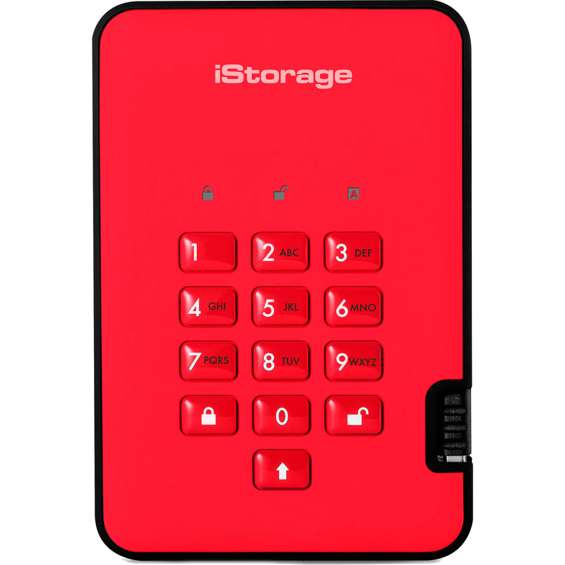 Istorage 512GB diskAshur3 USB 3.2 Gen 1 Encrypted Portable SSD (Red)