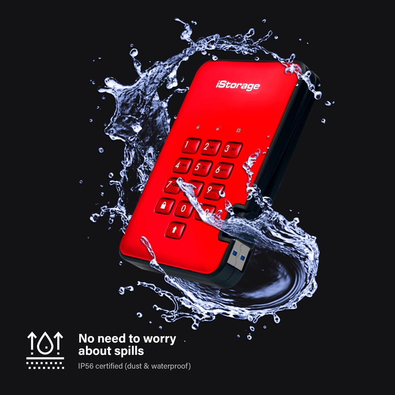 Istorage 512GB diskAshur3 USB 3.2 Gen 1 Encrypted Portable SSD (Red)