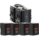 Dynacore D-310MS Rugged 4-Battery Kit with 4-Bay Charger (310Wh, V-Mount)