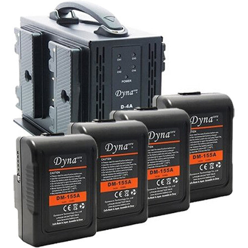 Dynacore DM-155A Mini Gold Mount 4-Battery Kit with 4-Bay Charger (155Wh)