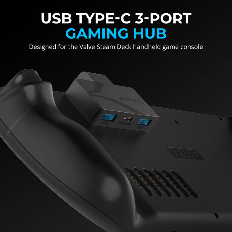 Sabrent USB-C 3-Port Gaming Hub (Black)