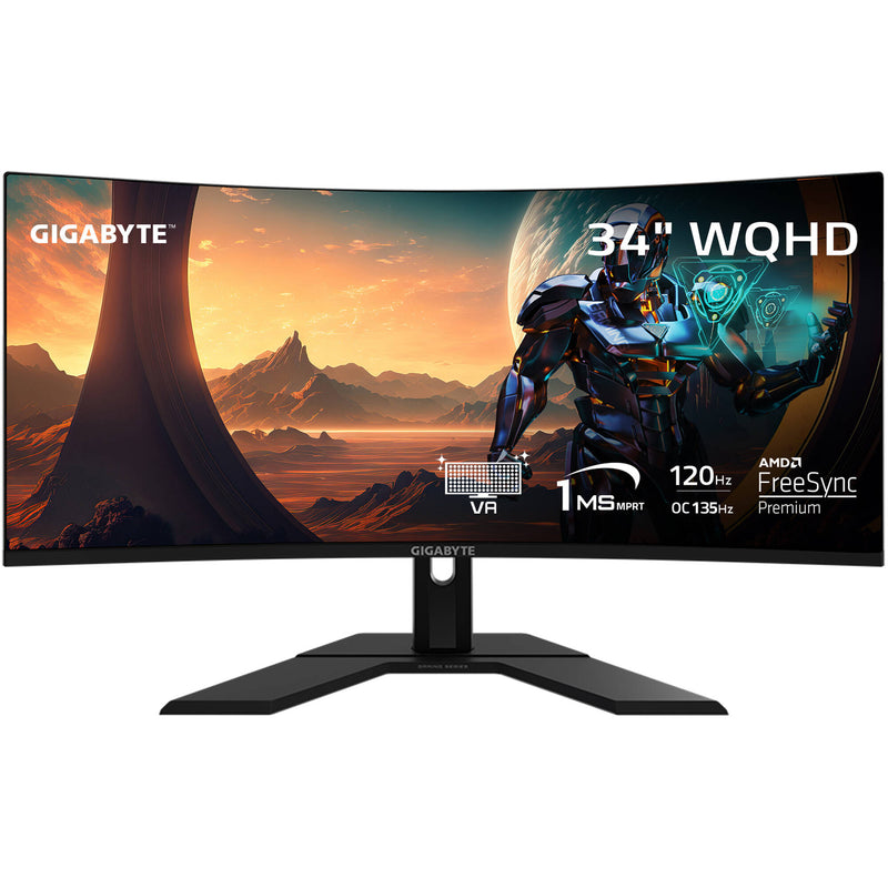 Gigabyte GS34WQC 34" 1440p 135 Hz Curved Ultra-Wide Gaming Monitor (Black)