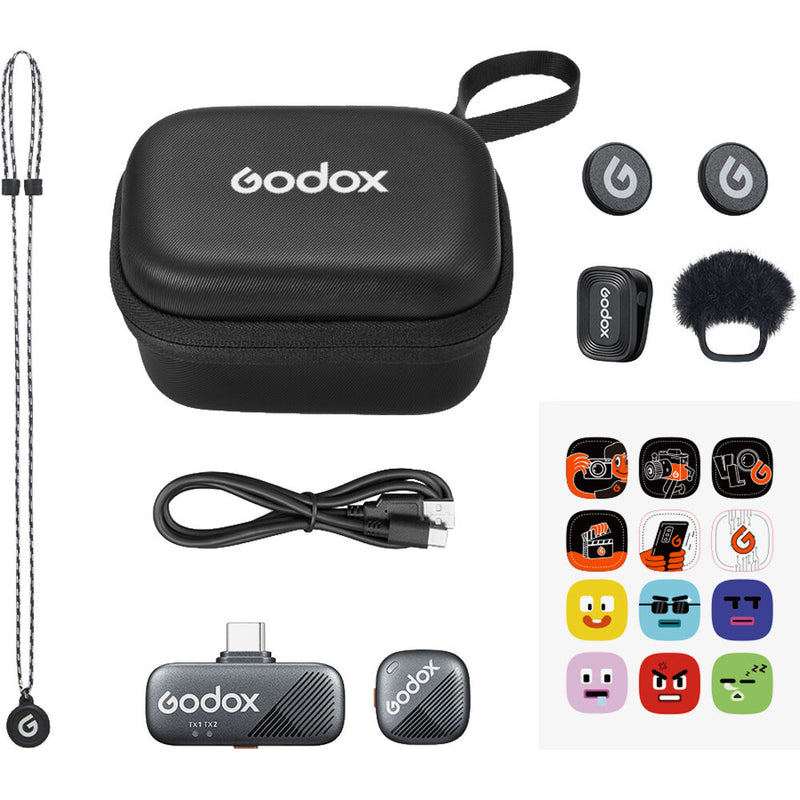 Godox Cube-S Wireless Microphone System with USB-C Connector for Mobile Devices (2.4 GHz)