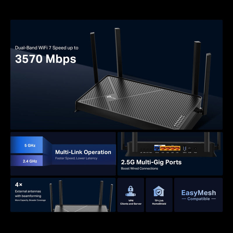 TP-Link Archer BE3600 Wireless Dual-Band 2.5G Router