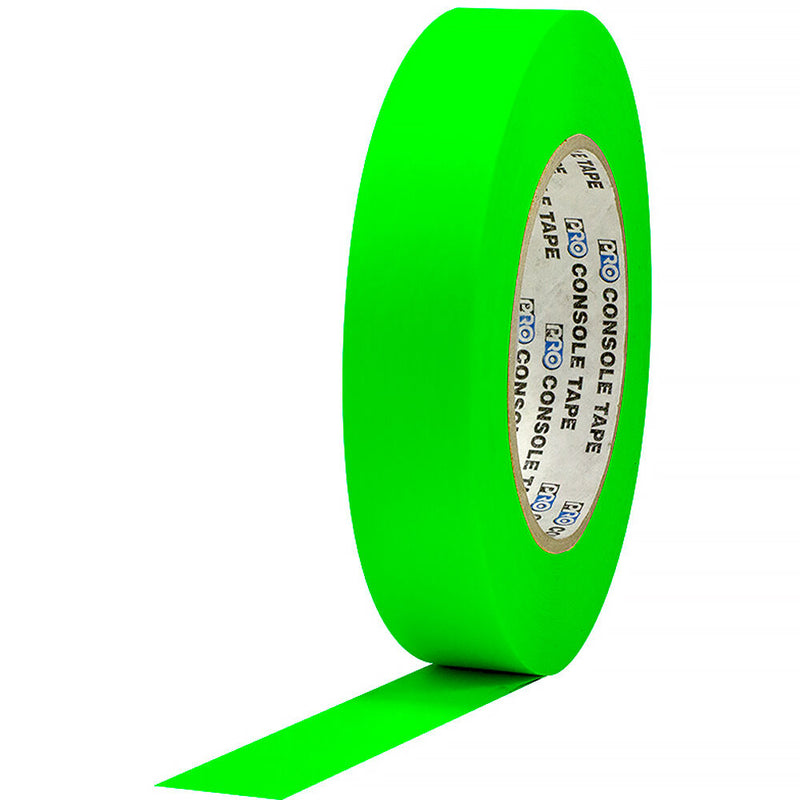 ProTapes Premium Flatback Paper Console Tape (1" x 60 yd, Fluorescent Green)