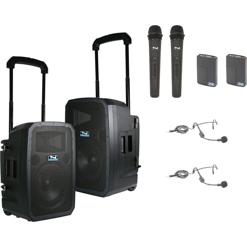 Anchor Audio Liberty 3 Pair Hub Connect Battery Powered PA System with 2 Wireless Handheld Mics and 2 Beltpack/Headset Mics