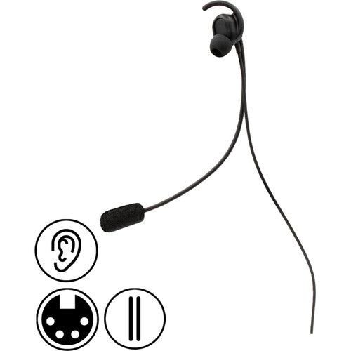 Pliant Technologies Universal Fit In-Ear Headset with 4-Pin Female XLR Connector for Crewcom Full-Sized Radio Packs