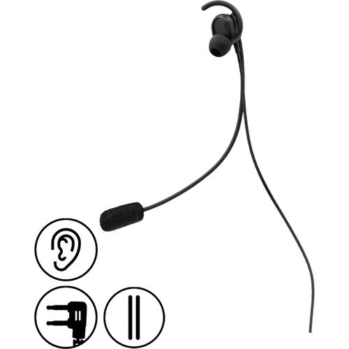 Pliant Technologies Universal Fit In-Ear Electret Mic Headset with Dual 3.5mm Connectors for MicroCom BeltPacks