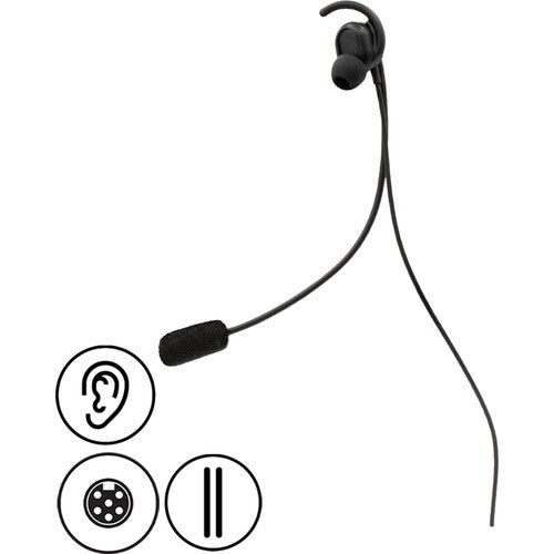 Pliant Technologies Universal Fit In-Ear Electret Mic Headset with 6-Pin Female Mini XLR/TA6F Connector for Crewcom C12 Radio Packs