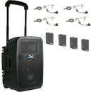 Anchor Audio Liberty 3 Hub Battery Powered PA System with Four Beltpack/Headset Mics