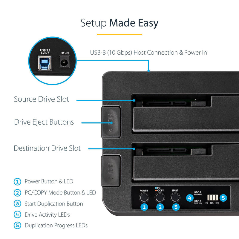 StarTech Dual-Bay 3.5/2.5" SATA Drive Duplicator