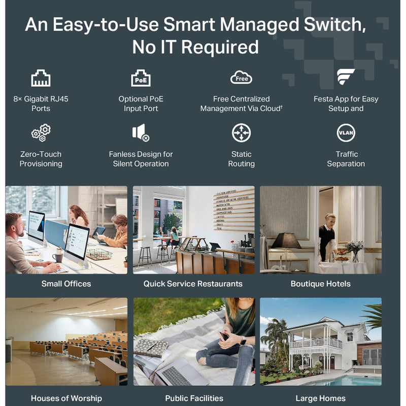 TP-Link Festa FS308G 8-Port Gigabit Managed Network Switch