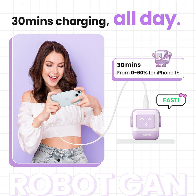 UGREEN Uno 30W USB-C Charger (Purple)