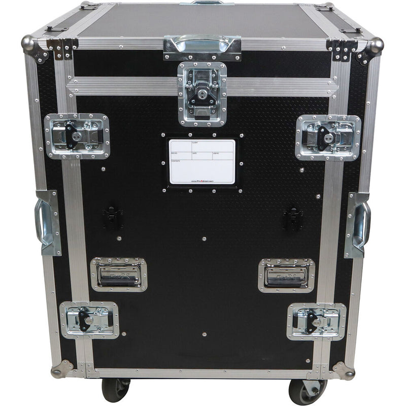 ProX BRANCO ATA Flight-Style FOH Mixing Console, 12 RU Rack, and Tables Case with Wheels