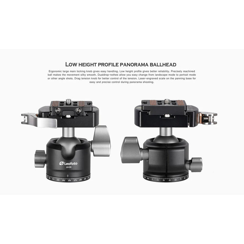 Leofoto LH-30LR Ball Head with LR-50 Lever-Release Clamp