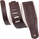 Levy's 3" Garment Leather Guitar Strap (Dark Brown/Cream)