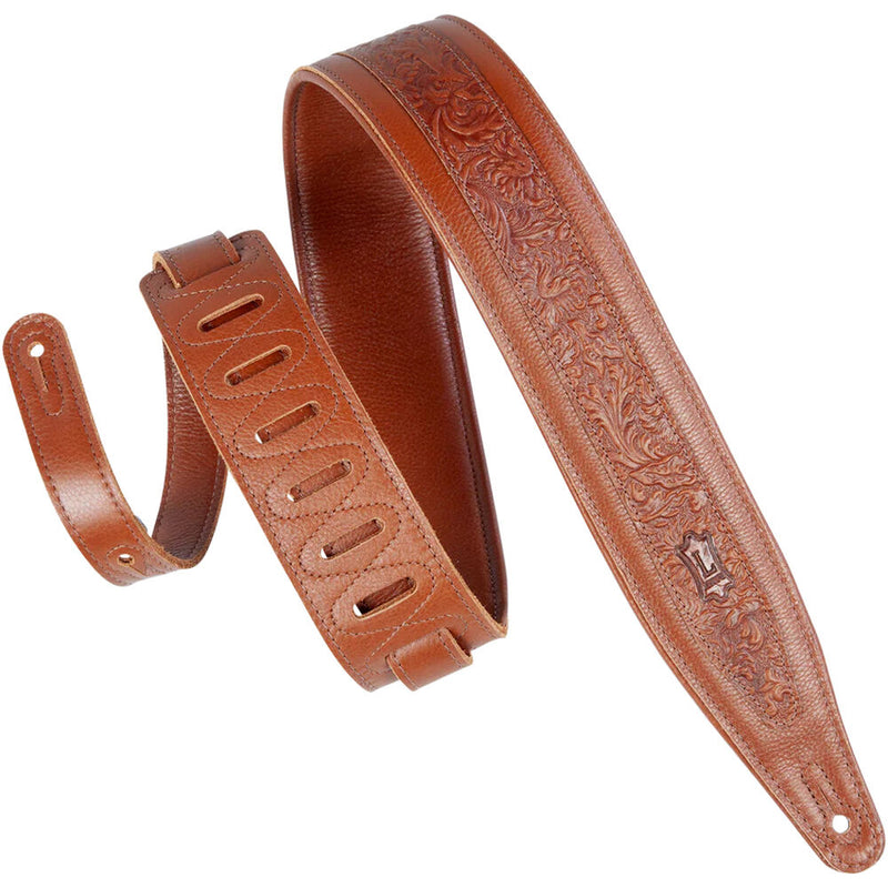 Levy's 2.5"Wide Garment Leather Guitar Strap (Tan)