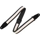 Levy's 2" Cotton/Leather Guitar Strap (Black/Creme)