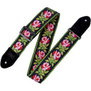 Levy's Levys 2 Wide Woven Cotton Guitar Strap (Pink Flower)