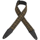 Levy's 2"Hogan Jacquard Guitar Strap with Garment Leather Backing Strap (Black/Brown)