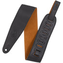 Levy's 3" Garment Leather Guitar Strap with Suede Backing (Black/Honey)