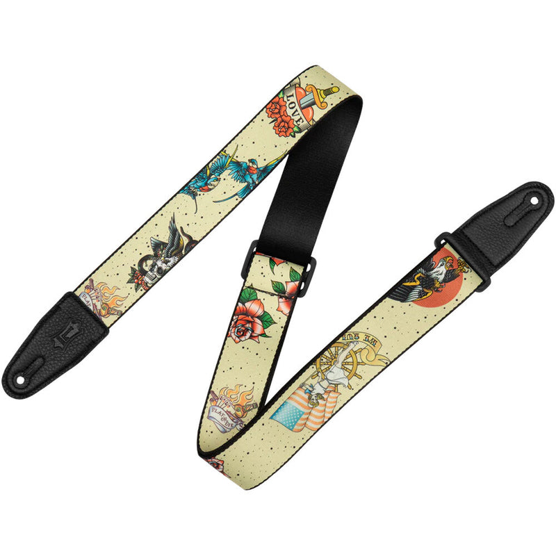 Levy's 2"Tattoo Series Poly Guitar Strap (Old School)