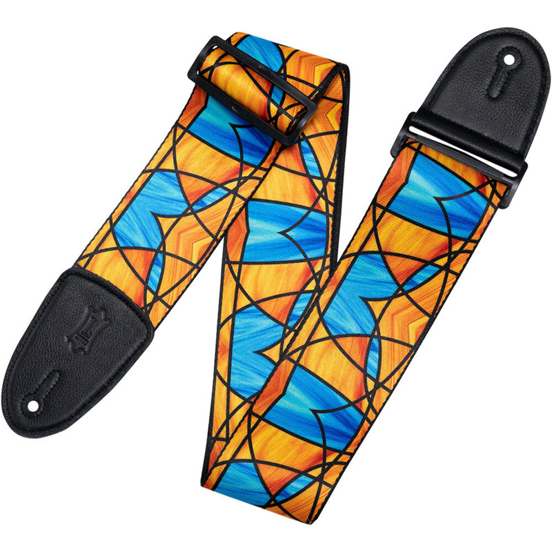 Levy's 3"Stained Glass Guitar Strap (Orange And Blue)